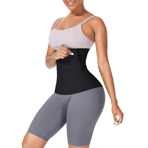 Latex Belly Wrap Compression Band in Black